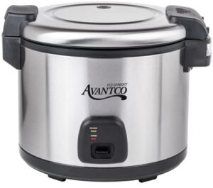 avantco rc60 60 cup (30 cup raw) electric rice cooker/warmer - stainless steel 120v, 1550w