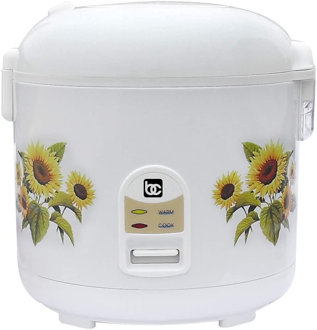 Bene Casa - Non-stick Thermal Rice Cooker with Steamer Tray (11.5" x 12") - Features a Cool-touch Exterior and an Auto Shut-off Feature - Dishwasher Safe Inner Pot