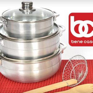 Bene Casa - Non-stick Thermal Rice Cooker with Steamer Tray (11.5" x 12") - Features a Cool-touch Exterior and an Auto Shut-off Feature - Dishwasher Safe Inner Pot