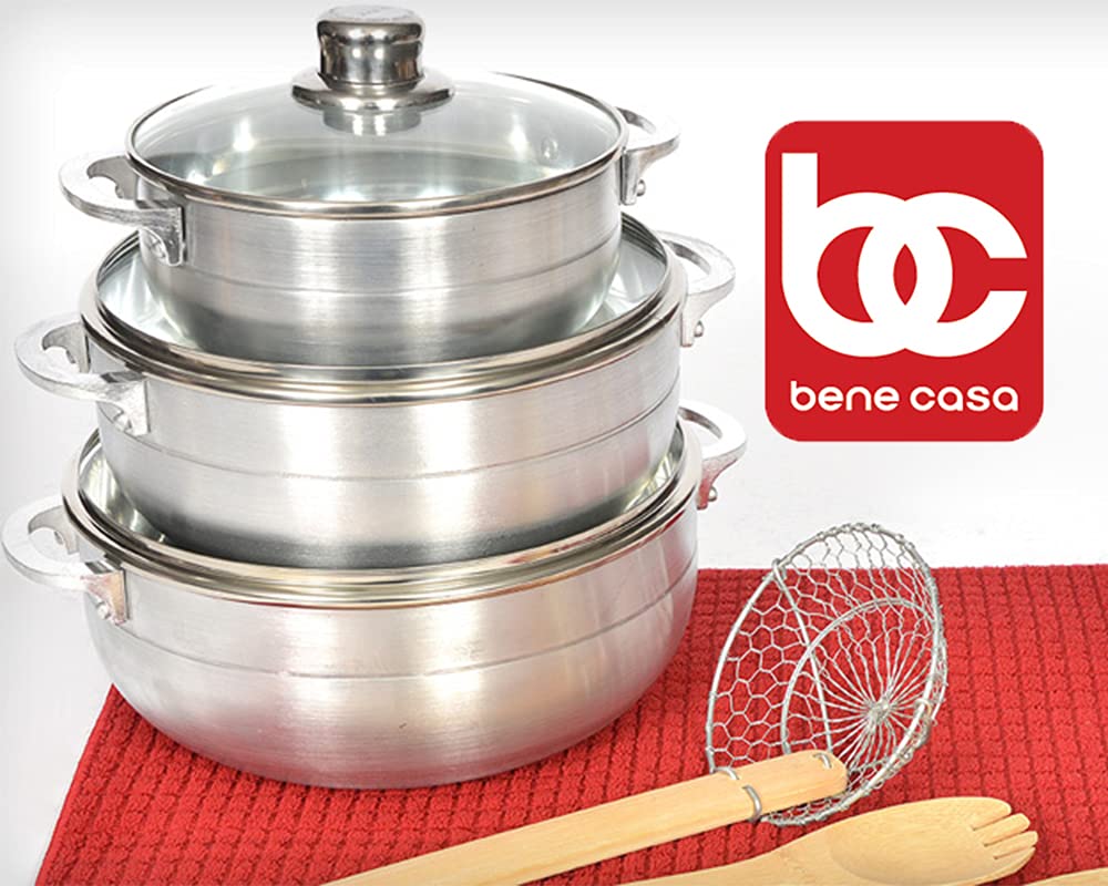 Bene Casa - Non-stick Thermal Rice Cooker with Steamer Tray (11.5" x 12") - Features a Cool-touch Exterior and an Auto Shut-off Feature - Dishwasher Safe Inner Pot