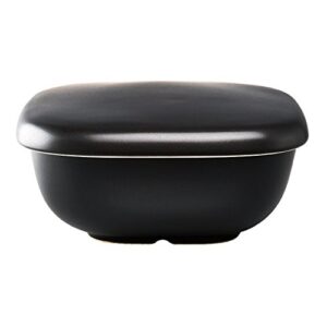 hario go-2b rice pot, microwave safe, black, 2 pieces, made in japan
