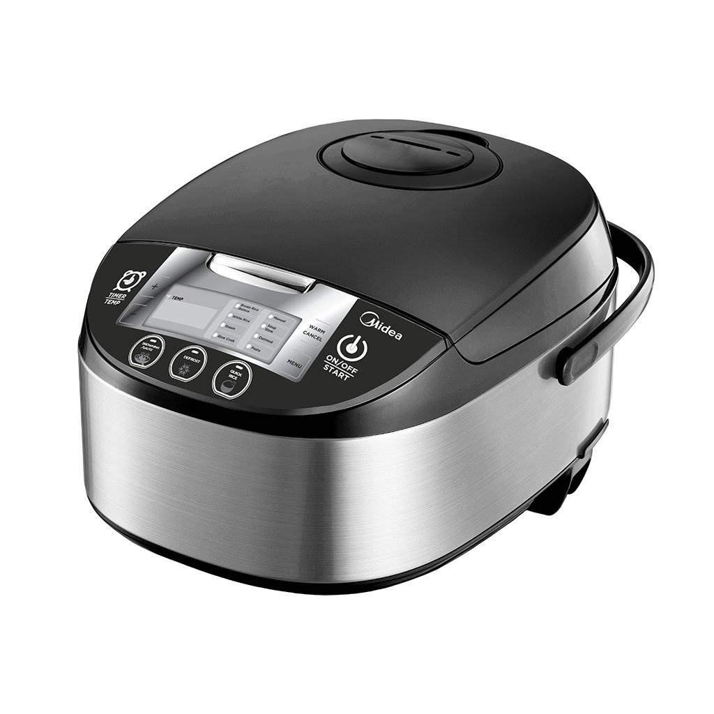 Midea 5 Quart 8-in-1 TasteMaker Rice Cooker/Multi-Functional Cooker (MMC1710-B), Stainless Steel with Black Lid