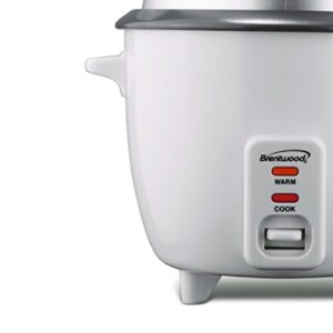 Brentwood Rice Cooker and Food Steamer 700-Watt, 10-Cup, White