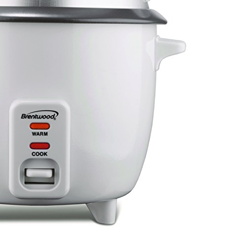 Brentwood Rice Cooker and Food Steamer 700-Watt, 10-Cup, White