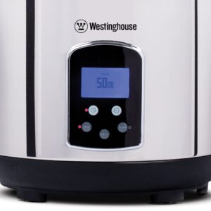 Westinghouse Rice Cooker, Hot Cereal Oatmeal Cooker, Food Steamer, 20 Cup, Stainless Steel and Black