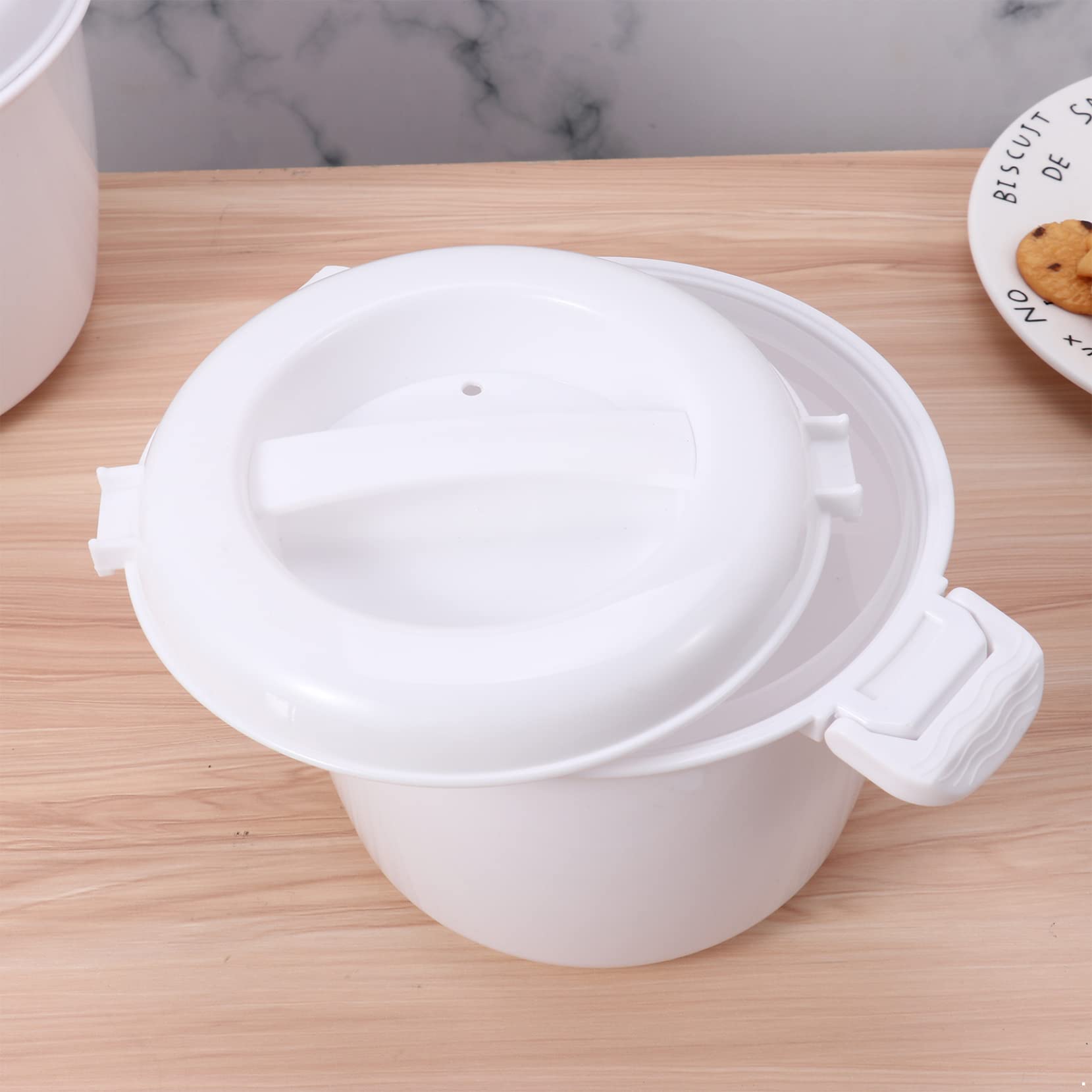 Chyoo Microwave Rice Steamer Cooker with Rice Paddle Microwave Food Container White Small One Size