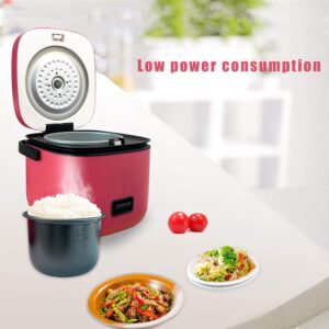 Rice Cooker Small with Removable Non-stick Pot, Mini Rice Cooker for 1-2 People, 4 cups Uncooked, 1.2L Rice Cooker Small, Ideal for Stews, Soups, Porridge, Grains, Oatmeal, Red