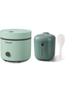 chaceef 1.5l rice cooker 3-cups uncooked & chaceef 1.2l mini rice cooker 2-cups uncooked, green