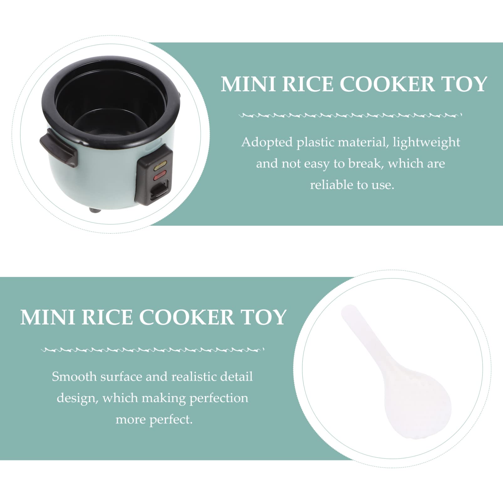 Kisangel Dollhouse Rice Cooker Miniature Rice Cooker Model Simulation Kitchen Appliance for Mini Play Food