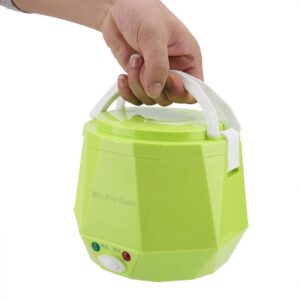 1.3L 24v 180w Electric Lunch Electric Rice Cooker Box Mini USB Rice Cooker Removable Food Grade Double Safety Buckle Cook Rice,Porridge, Nutritious Eggs,Warm Dishes for Home Car Truck Outdoor (Green)