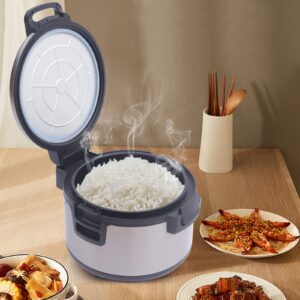 19 L/20QT Commercial Rice Warmer, 100W Stainless Efficient Insulation Electric Rice Warmer Rice Warming Machine with Non-stick Inner Pot & Rice Spoon, Suitable for Warming Rice, Porridge, Soup