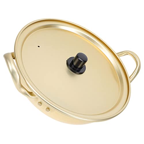 Pot Rice Cooker Steamer Instant Hotpot Asian Ramen Aluminum Ramyun Cooker Pan Korean Traditional Pot Cooking Noodles Pot Ramen Pot Yellow Aluminum Alloy Pot Food French Golden