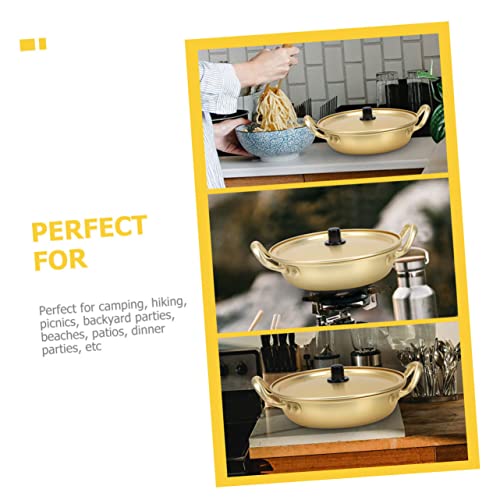 Pot Rice Cooker Steamer Instant Hotpot Asian Ramen Aluminum Ramyun Cooker Pan Korean Traditional Pot Cooking Noodles Pot Ramen Pot Yellow Aluminum Alloy Pot Food French Golden