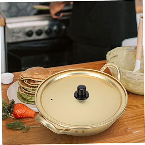 Pot Rice Cooker Steamer Instant Hotpot Asian Ramen Aluminum Ramyun Cooker Pan Korean Traditional Pot Cooking Noodles Pot Ramen Pot Yellow Aluminum Alloy Pot Food French Golden