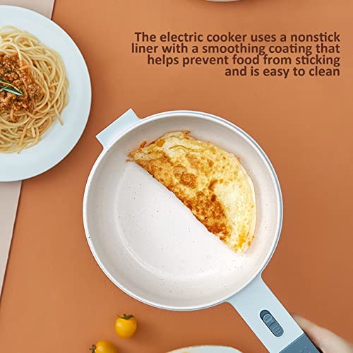 Electric Noodles Cooker, 1.6L Nonstick Liner Electric Pot Temperature Control for Dormitory for Home (Voltage: 110V upgrade [US plug])