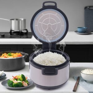 commercial electric rice warmer cooker with non-stick inner pot, stainless steel, 19 l/20qt-large for restaurant family