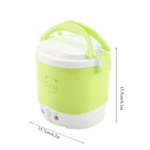 BALITY 24V 130W 1L Portable Multifunctional Electric Rice Cooker Food Steamer, Food Grade PP Mini Car Rice Cooker Travel Rice Cooker for 24V Trucks(Green)