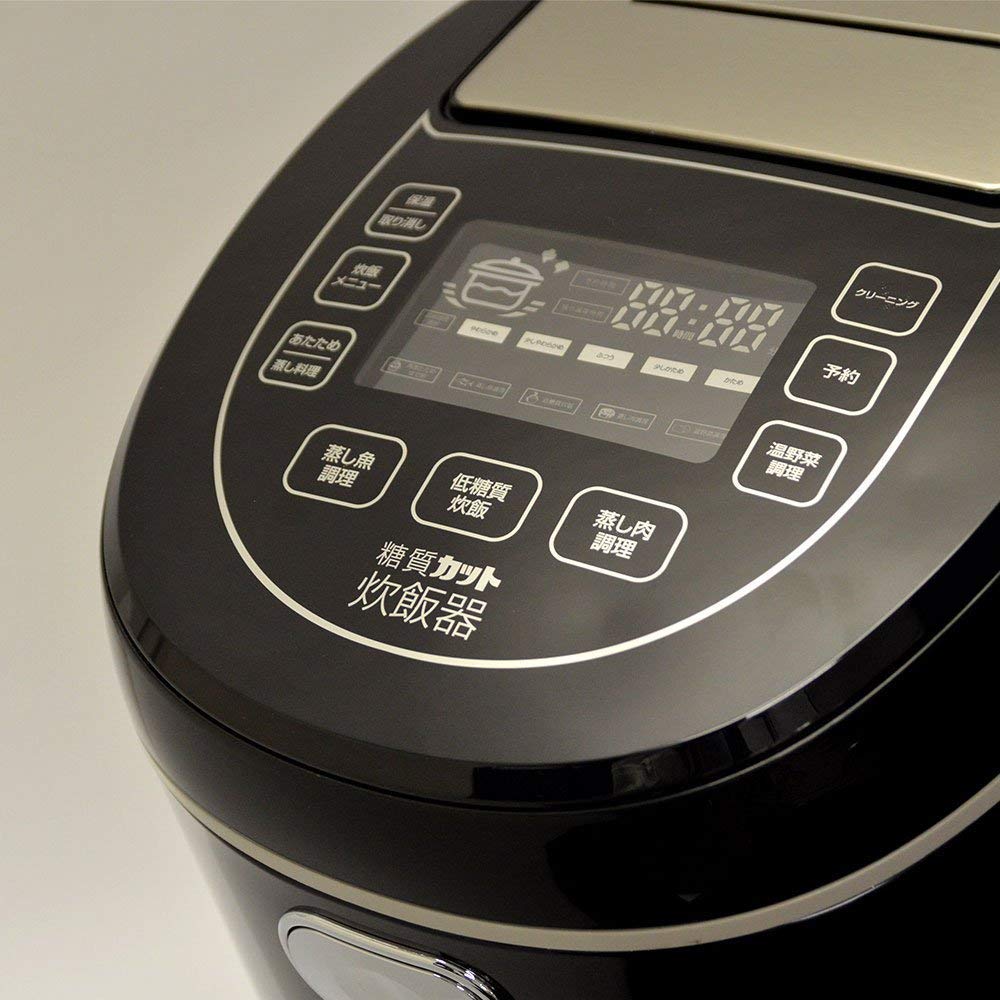 THANKO Rice cooker"Carbohydrate Cut Rice Cooker" (6Go / 900g) LCARBRCK (BLACK)【Japan Domestic genuine products】