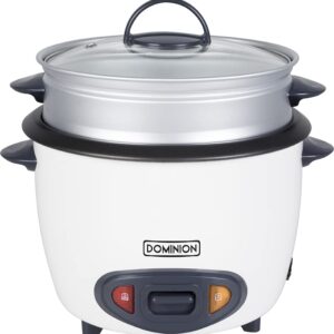 Dominion 24-Cup Cooked (12 Uncooked) Electric Rice Cooker with Removable Nonstick Pot & Food Steamer, One Touch Operation, Warm Mode, With Measuring Cup & Spatula & Recipe Book, Perfect For Rice, Soups, Stews, Grains, Oatmeal - White