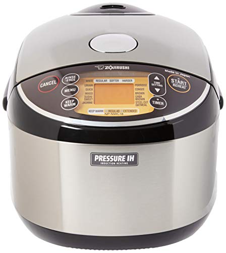 Zojirushi Pressure Induction Heating Rice Cooker & Warmer, 10 Cup, Stainless Black, Made in Japan and CD-NAC50BM Micom Water Boiler & Warmer, 5.0 Liter, Metallic Black