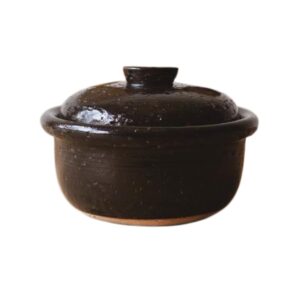 japanese donabe kago rice cooking pot, 2 go, 1200cc, black