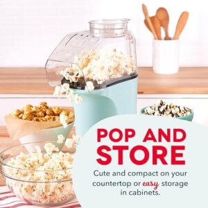 DASH Hot Air Popcorn Popper Maker with Measuring Cup to Portion Popping Corn Kernels + Melt Butter, 16 Cups - Aqua