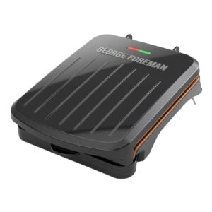 george foreman grs040bc 2-serving classic plate electric indoor grill and panini press - black with copper plates