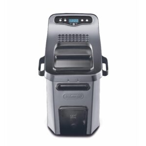 delonghi livenza deep fryer, silver - 1-gallon oil capacity - easyclean system - adjustable thermostat - cool touch handles - dishwasher safe