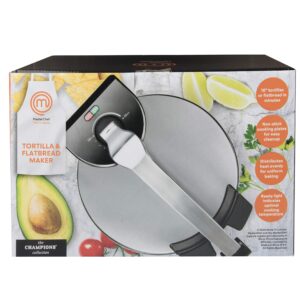 MasterChef Electric Tortilla Maker- Homemade Flatbread, Pitas, Tortillas- Heavy Duty, Non-stick Cooker Easier than Tortilla Press