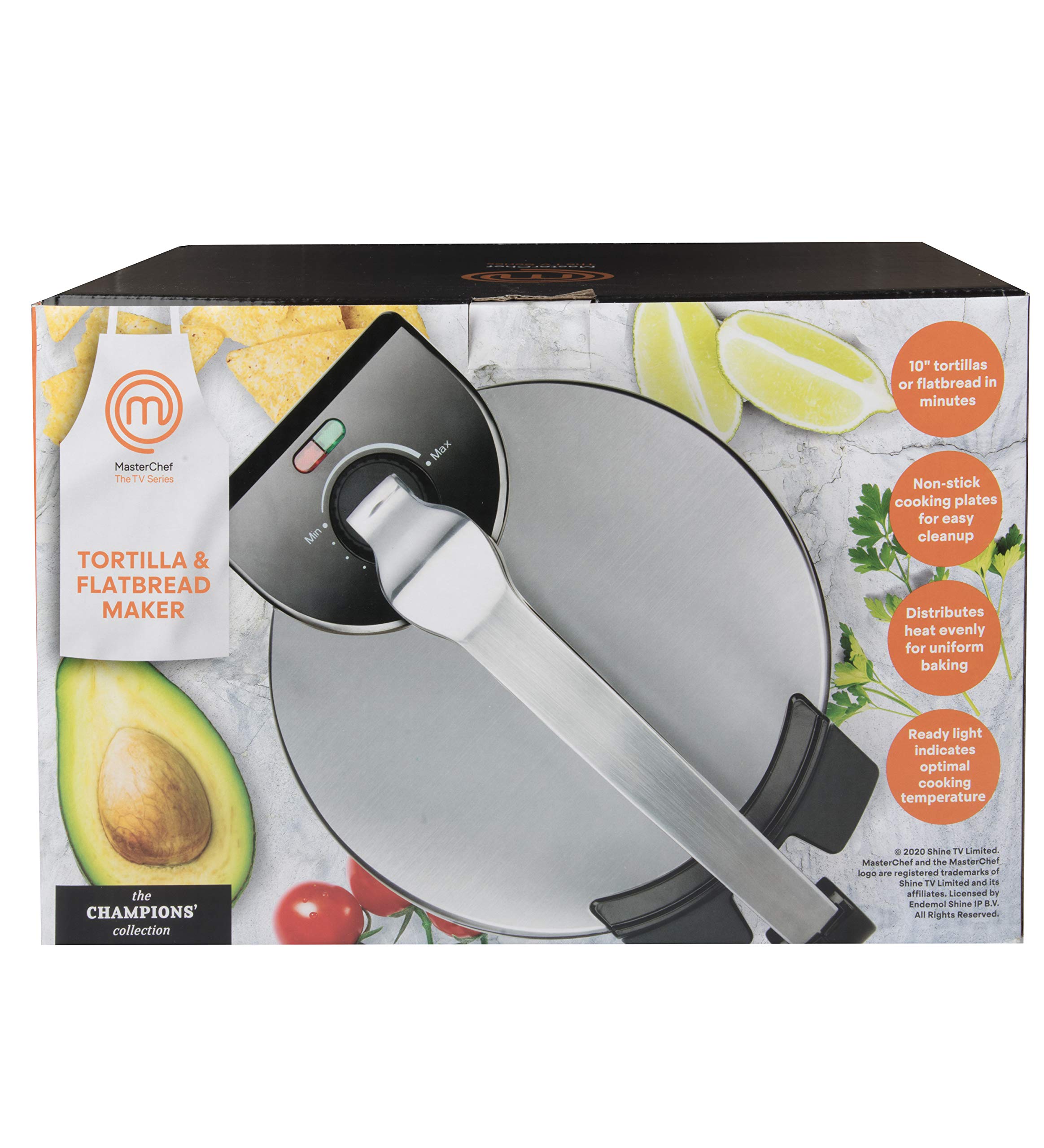 MasterChef Electric Tortilla Maker- Homemade Flatbread, Pitas, Tortillas- Heavy Duty, Non-stick Cooker Easier than Tortilla Press