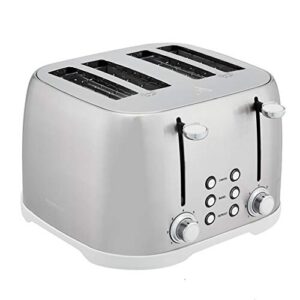 amazon basics 4 slot toaster, brushed silver