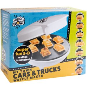 Cars & Trucks Mini Waffle Maker - Make 7 Fun Different Vehicles- Police Car Firetruck Construction Truck & More Automobile Shaped Pancakes- Electric Nonstick Iron for Kids, Easter Basket Stuffer Gift