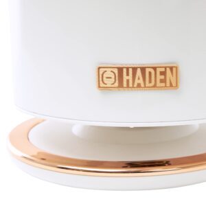 Haden 75089 Heritage 1.7 Liter Stainless Steel Body Countertop Retro Electric Kettle with Auto Shutoff & Dry Boil Protection (Ivory/Copper)