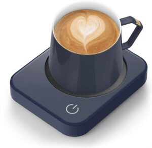 anbanglin coffee mug warmer, coffee warmer for desk with auto shut off, coffee cup warmer for coffee milk tea, candle wax cup warmer heating plate (dark blue-no mug)