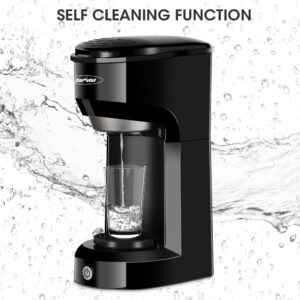 Sunvivi Coffee Maker, Single Serve Brewer for Single Cup, One Cup Coffee Maker With Permanent Filter, 6oz to 14oz Mug, One-touch Control Button with Illumination, Black (ETL Certified)