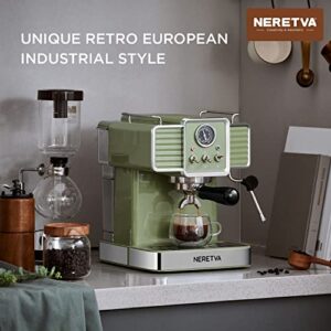 Neretva 15 Bar Espresso Machine with Milk Frother, 1350W, 54 Oz Water Tank - For Home Barista
