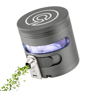 tectonic9 herb grinder automatic electric herbal spice dispenser large 2.5" aluminum alloy (grey), for home & kitchen only