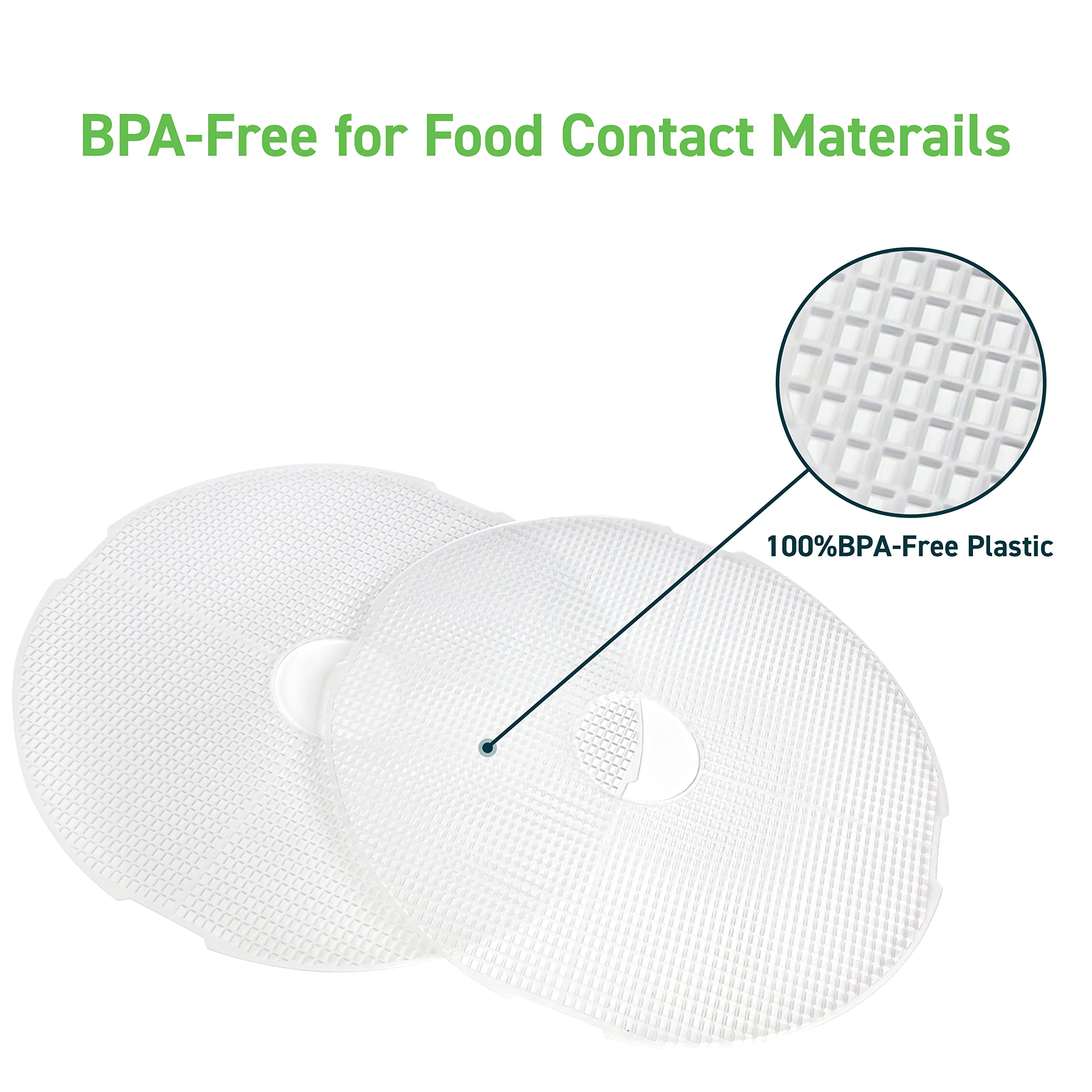 COSORI Food Dehydrator Accessories, for 5 Tray CFD-N051-W Only, BPA-Free, CFD-MS051-WUS, Plastic Mesh Screens, 2 Pack