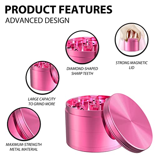 LITDAY Grinder 2.5 inch Pink