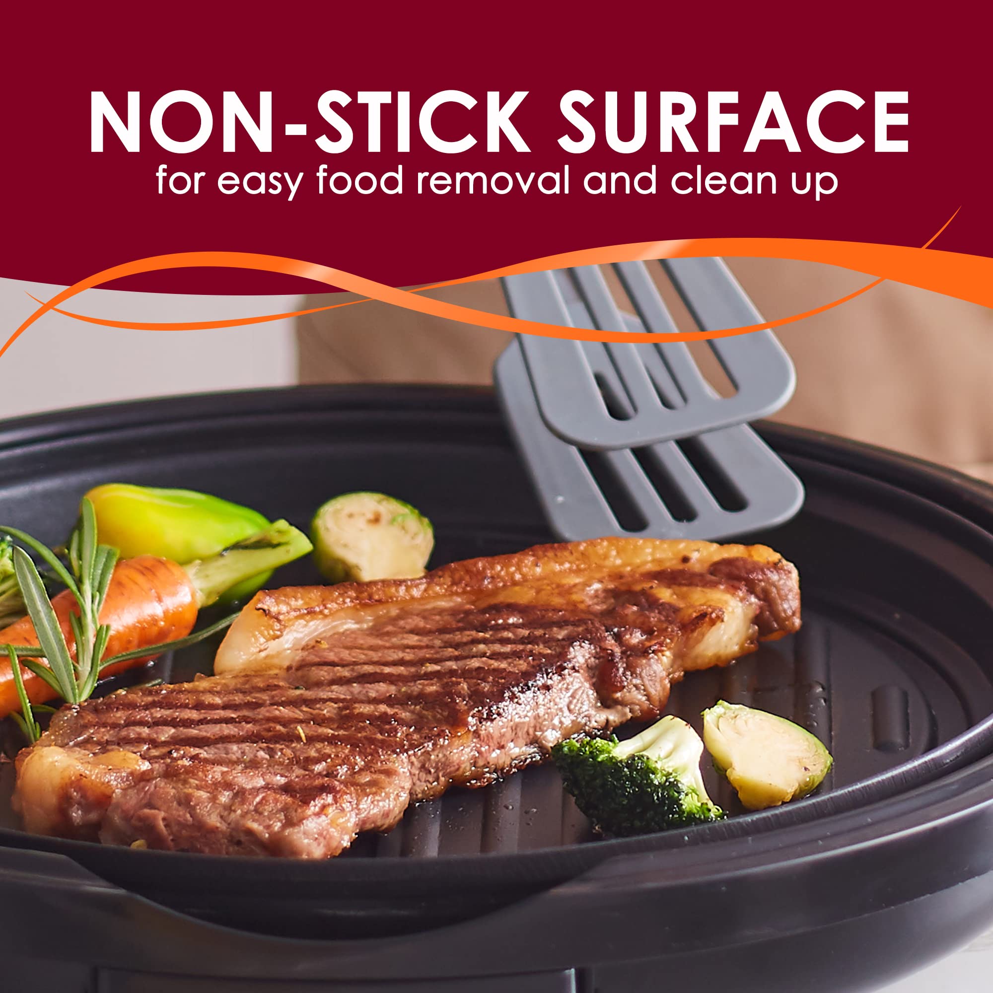 Elite Gourmet EMG1100 Electric Indoor Nonstick Grill, Dishwasher Safe, Cool Touch, Fast Heat Up Ideal Low-Fat Meals, Includes Tempered Glass Lid, 11", Black