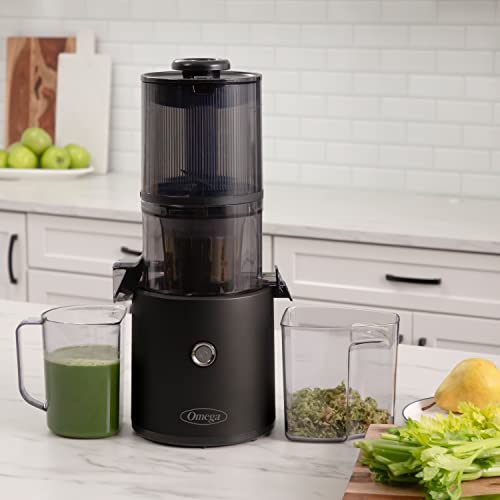 Omega Juicer Easy Clean Slow Masticating Cold Press Vegetable and Fruit Juice Extractor Effortless Series for Batch Juicing with Extra Large Hopper for No-Prep, 68-Ounce Capacity, 150-Watts, Black