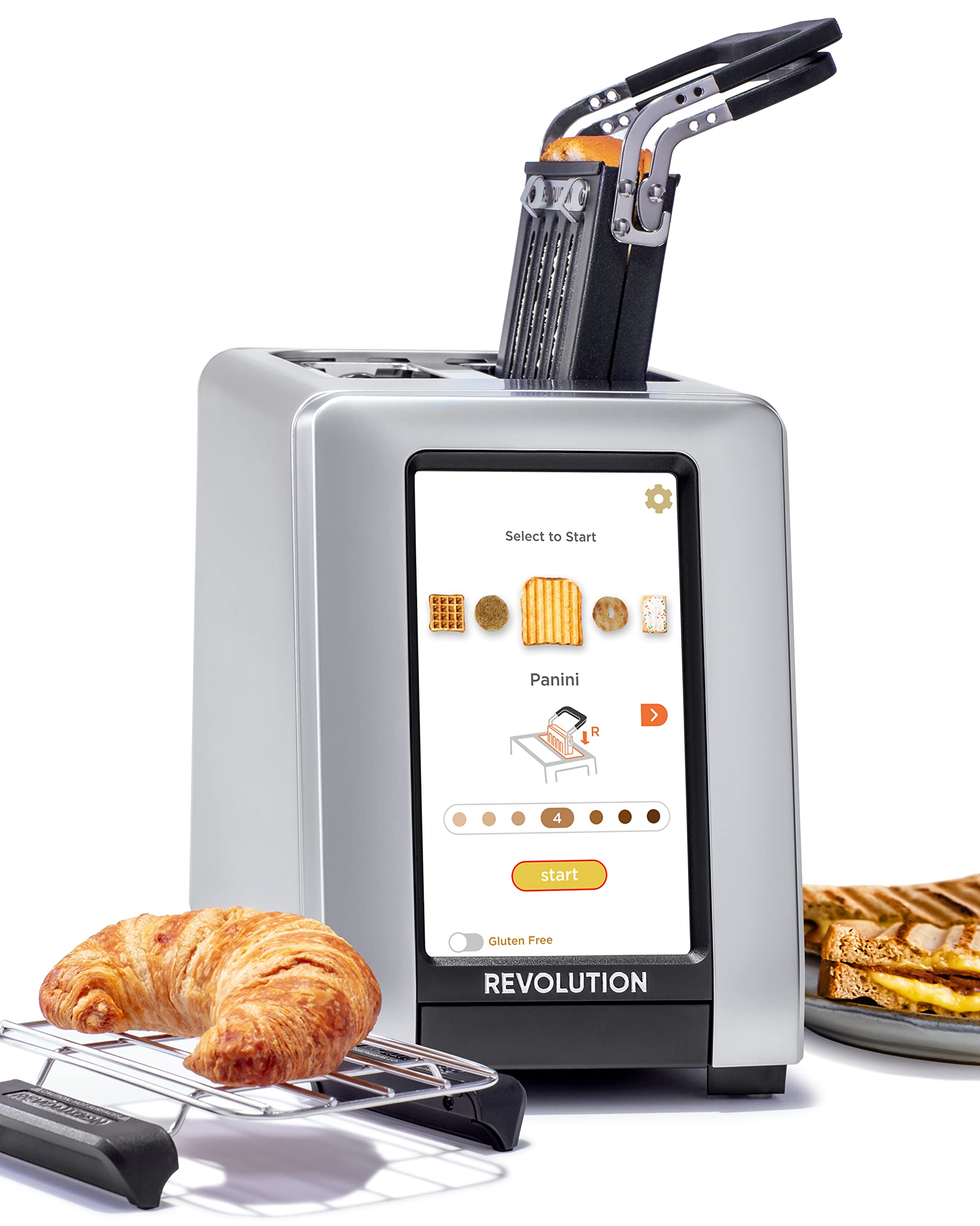 Revolution R270 High-Speed Touchscreen Toaster, 2-Slice Smart Toaster with Patented InstaGLO Technology, Warming Rack & Panini Press