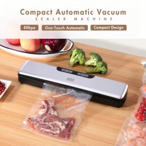 Aoresac Vacuum Sealer Machine, Automatic Food Vacuum Sealer for Food Storage and Sous Vide, Dry/Moist Modes, 13Inch Compact Design with 10Pcs Vacuum Sealer Bag for All Saving Needs Starter Kit