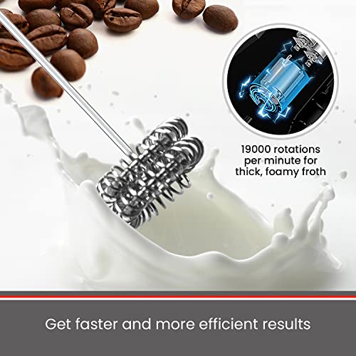 Kodash Cabana milk frother, Handheld, Battery Operated Whisk Beater Foam Maker For Coffee, Latte, Cappuccino, Hot Chocolate, Durable Mini Drink Mixer With, double whisk head.