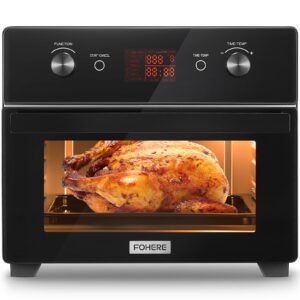 fohere air fryer toaster oven combo, 20qt smart convection ovens countertop, 7 cooking functions for roast, bake, broil, air fry, free accessories included, 1800w