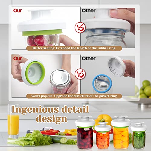 Mason Jar Vacuum Sealer, Jar Sealer and Accessory Hose for Foodsaver, Food Storage Vacuum Sealer Jar Attachment Kit with Lid Opener for Wide-Mouth & Regular-Mouth Mason Jar