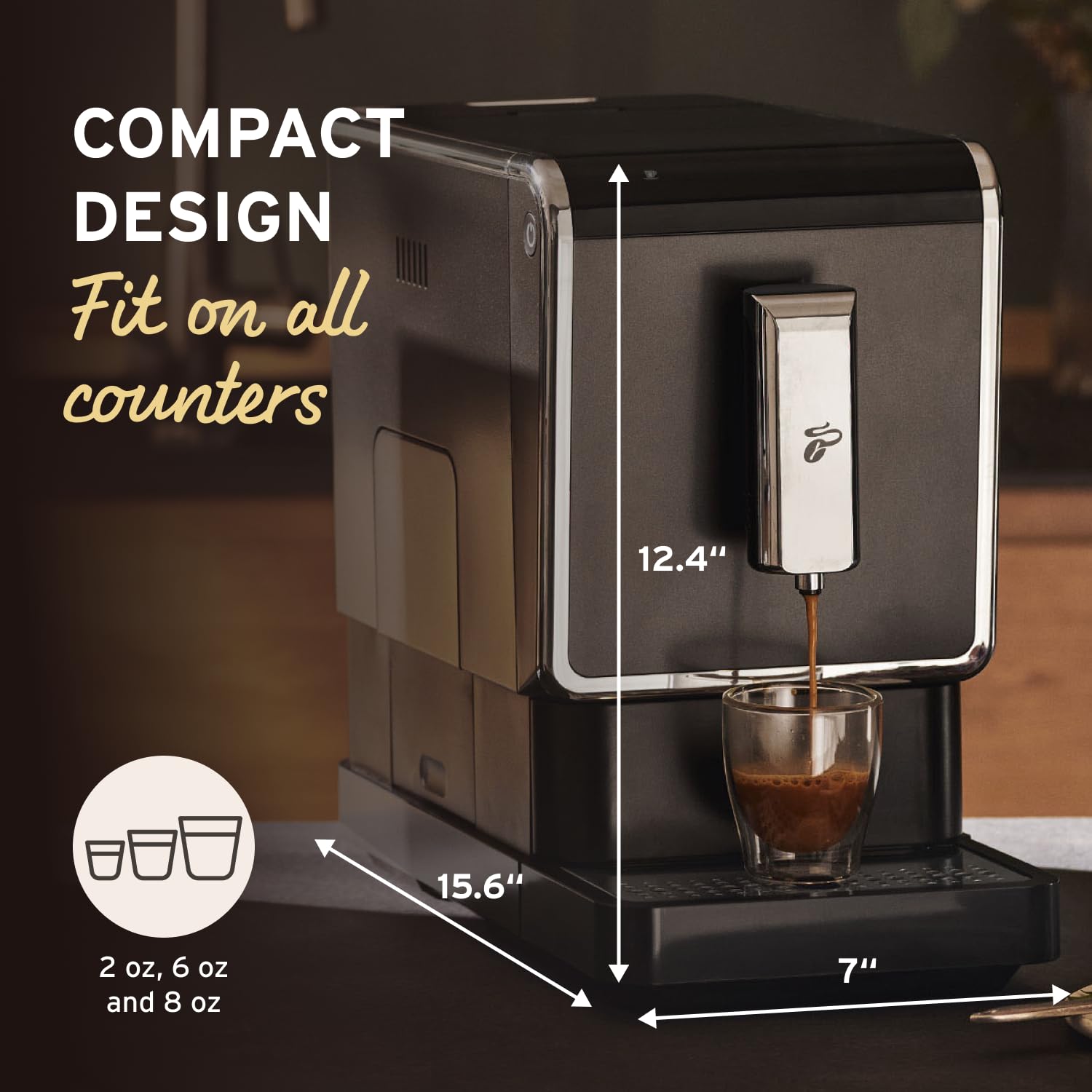 Tchibo Single Serve Coffee Maker - Automatic Espresso Coffee Machine - Built-in Grinder, No Coffee Pods Needed - Comes with 2 x 17.6 Ounce Bags of Whole Beans