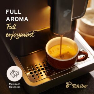 Tchibo Single Serve Coffee Maker - Automatic Espresso Coffee Machine - Built-in Grinder, No Coffee Pods Needed - Comes with 2 x 17.6 Ounce Bags of Whole Beans