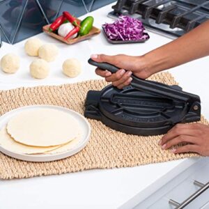 Bellemain Cast Iron Tortilla Press 8 Inch, Heavy Duty Tortilla Maker Press & Dough Maker for Flour Tortilla Press, Prensa Para Tortillas, Roti Maker, Quesadilla Press & Taco Maker Roti Press