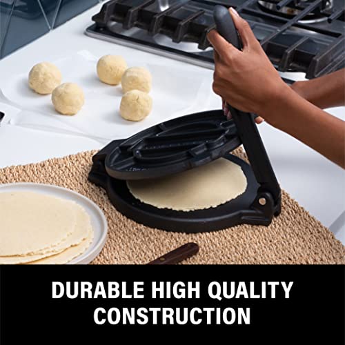 Bellemain Cast Iron Tortilla Press 8 Inch, Heavy Duty Tortilla Maker Press & Dough Maker for Flour Tortilla Press, Prensa Para Tortillas, Roti Maker, Quesadilla Press & Taco Maker Roti Press